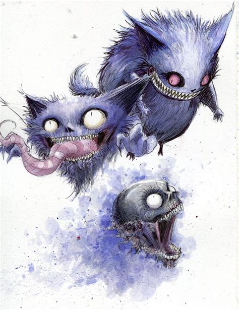 Gastly Haunter Gengar Are Cheshire Cats By Awfulowafalo