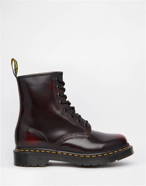 lyst dr martens  cherry red arcadia  eye boots  black