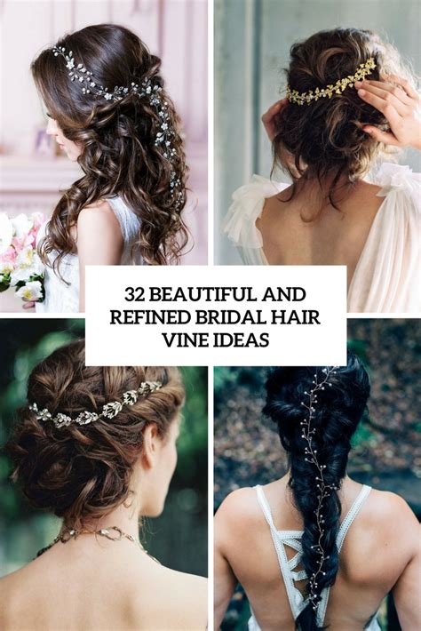 beautiful  refined bridal hair vine ideas weddingomania