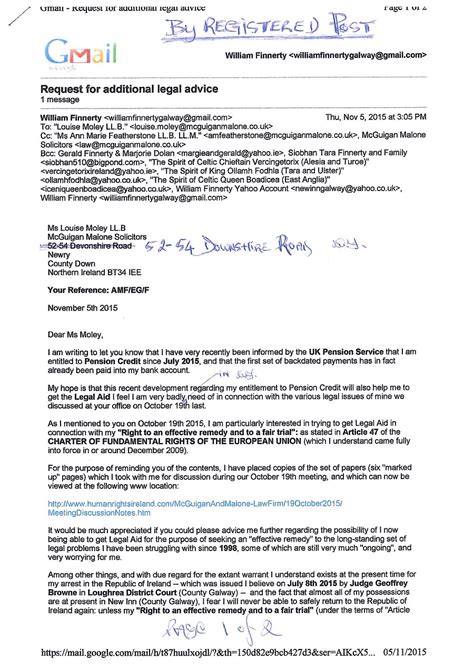 registered letter dated november    mcguigan malone solicitors