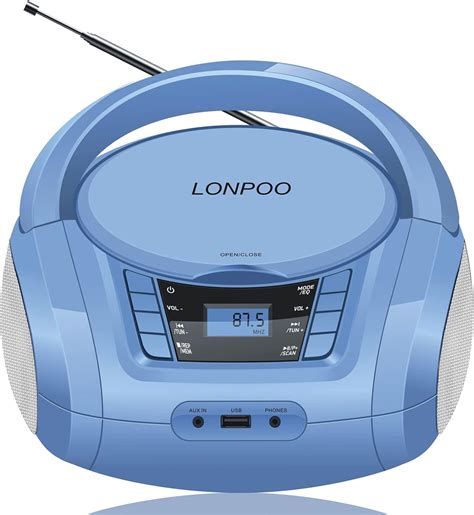 lonpoo cd player tragbar boombox radio mit bluetooth ukw usb eingang