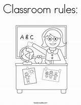Coloring Classroom Rules Teacher Print Twistynoodle Sitting Privacy sketch template