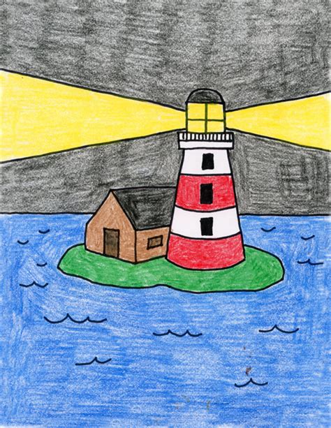 draw  lighthouse art projects  kids