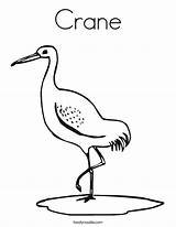 Coloring Crane Template Pages Whooping Built California Usa Sketch Twistynoodle sketch template
