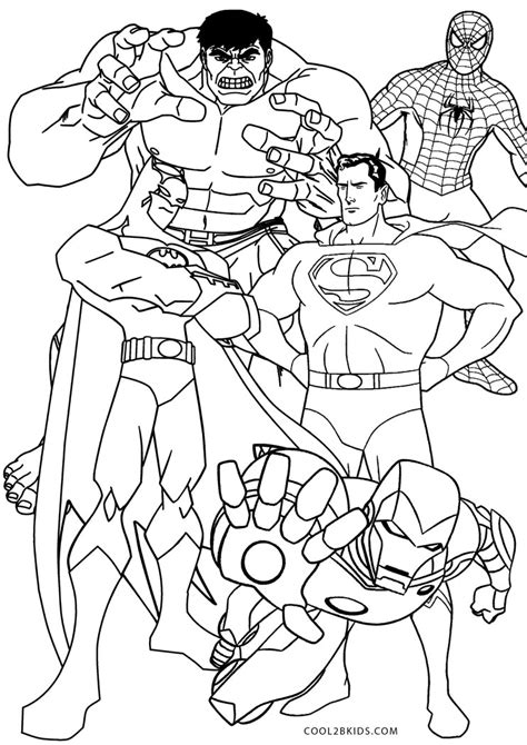 superheroes coloring pages printable printable world holiday