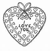 Hearts Coloring Pages Valentine Heart Printables Printable Color Related Posts sketch template