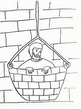 Paul Coloring Pages Saul Basket Bible Revere Prison Silas Escapes Jail Road School Clipart Sunday Story Printable Color Apostle Becomes sketch template