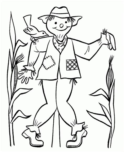 simple scarecrow coloring pages  print  preschoolers kbld