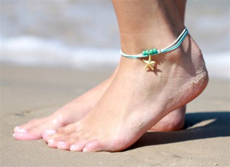 Turquoise Anklet Multistrand Ankle Bracelet Gold