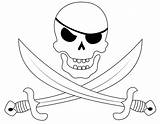 Pirate Skull Printable Clip Stencils Stencil Clipart Drawing Sword Swords Skulls Tattoo Coloring Airbrushing Crossed Pirates Printables Drawings Templates Library sketch template