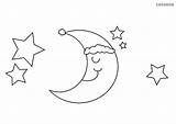 Mond Mütze Schlafender Sonne Ausmalbild Sterne Malvorlage Zum Vollmond Halbmond Stern Zeichnen Gesicht sketch template