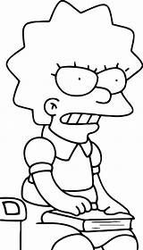 Lisa Simpson Para Colorear Simpsons Con Coloring Libro El Pages Originales Páginas Regazo Sentada Las Un Los sketch template