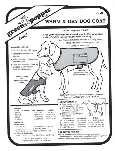 template dog coat sewing patterns  printable printable templates