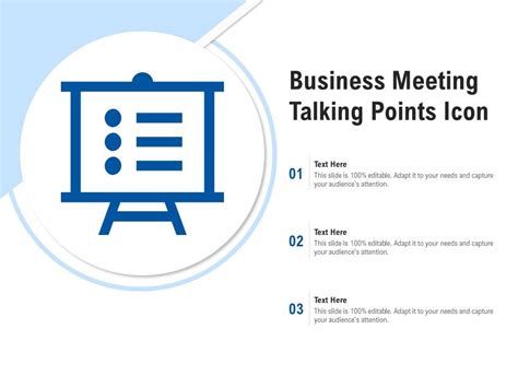 business meeting talking points icon powerpoint  pictures