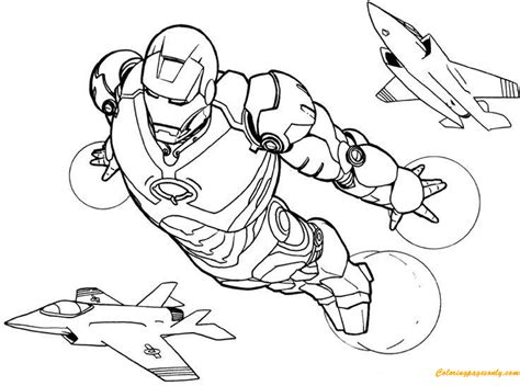 iron man flying  plane coloring page  printable coloring pages