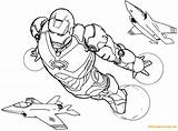 Iron Man Pages Flying Coloring Plane Color Print Avengers Online sketch template