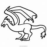 Mythical Wyvern Outlines sketch template