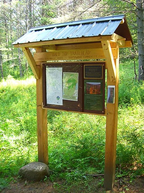 classic trailhead kiosk  timber frame sign board