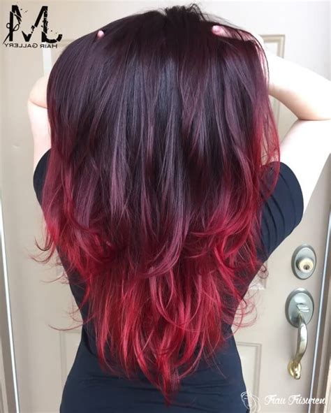 heisse rote ombre hair trends fuer maedchen haarfarben frisuren ombre
