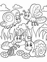 Printable Bugs Animals Encounter sketch template