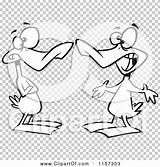 Quacking Conversation Ducks Outlined Coloring Vector Cartoon Toonaday sketch template