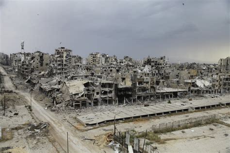 drone video  homs syria shows  city destroyed  war boing boing