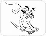 Pluto Coloring Pages Disneyclips Skateboarding Funstuff sketch template