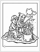 Camping Coloring Pages Kids Smores Camp Activities Summer Theme Marshmallows Toasting Printable Template Sheet Hiking Color Adults sketch template