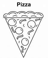 Pizza Coloring Pages Toppings Getcolorings Printable Color sketch template
