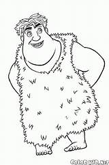 Croods Coloriage Thunk Enthousiaste sketch template