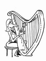 Colorear Arpa Instrumentos Cuerda Arpas Harp sketch template