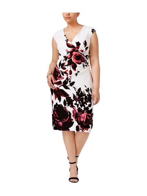 Sl Fashions Womens Floral A Line Dress Ivmlt 20w Plus Size Walmart