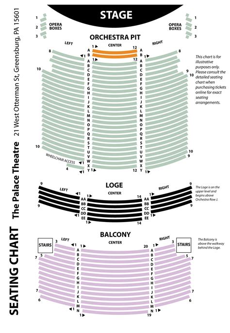 seating chart  palace theatre