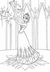 Elsa Coloring Queen Pages Disney Walt Fanpop Characters sketch template