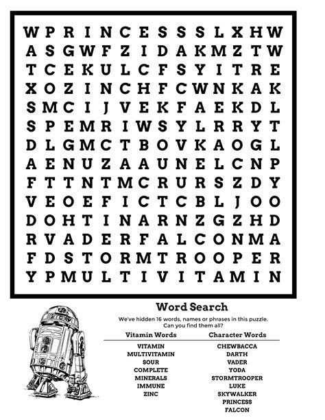 star wars word search puzzle  activity shelter