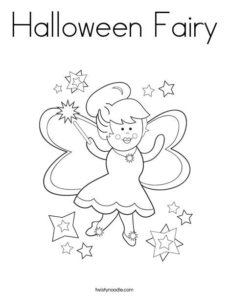 halloween fairy coloring page twisty noodle