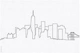 Skyline York City Drawing Line Manhattan Wtc Outline Nyc Draw Brooklyn Cityscape Bridge Choose Board Minimalist Lower sketch template