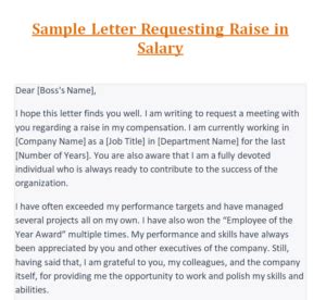 writing  formal letter  request raise  salary  templates