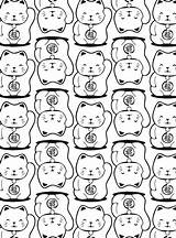Coloring Cat Pages Sheets Lucky Colouring Neko Maneki Adult Book Dover Publications Printable Pattern Books Wallpaper Doverpublications Mandala Visit sketch template