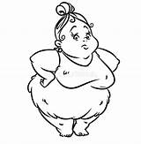 Fat Cartoon Woman Stone Age Illustration Stock sketch template
