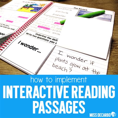 implement interactive reading passages  decarbo