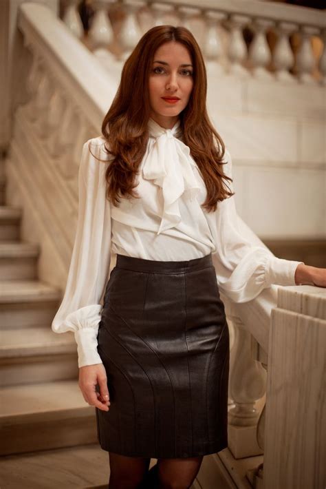 Maxleather Blouse And Skirt Bow Blouse Satin Bow Blouse