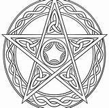 Pentagram Wiccan sketch template
