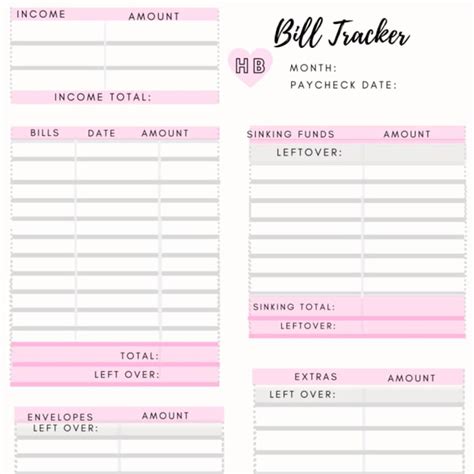 printable paycheck budget sheet etsy