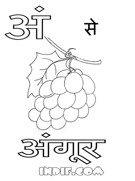 hindi alphabets  coloring pages learny kids