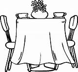 Table Dining Room Coloring Furniture Clipart Pages Clipartmag Drawing sketch template