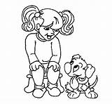 Bambina Cagnolino Colorare Nena Chien Amb Puppy Suo Fillette Gosset Colorier Acolore Dibuix Dibuixos Disegni Animali sketch template