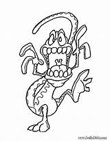 Coloring Monsters Halloween Pages Monster Popular sketch template