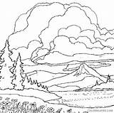 Coloring Pages Mountain Landscape Lake Adults Coloring4free Scenery Outdoor Printable Detailed Color Scene Colouring Winter Drawing Getcolorings Getdrawings Nature Related sketch template