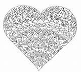 Mandala Heart Mandalas Adult Corazones Zentangle sketch template